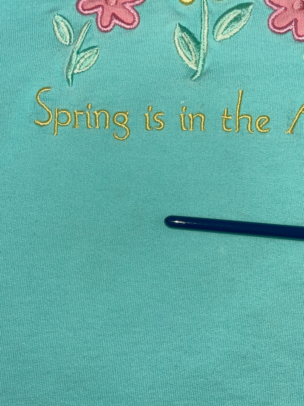 Gymboree 1998 Vintage Floral Embroidered Spring Is In The Air Sweatshirt, XL 5-6 - Picture 14 of 16